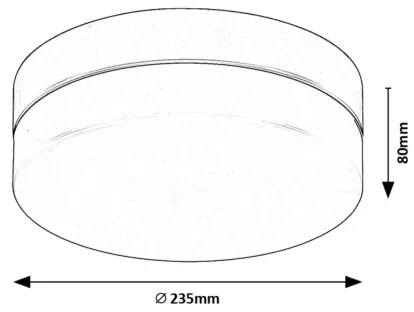 Rabalux 75025-Plafoniera LED da bagno GAELO LED/15W/230V diametro 23 cm nero