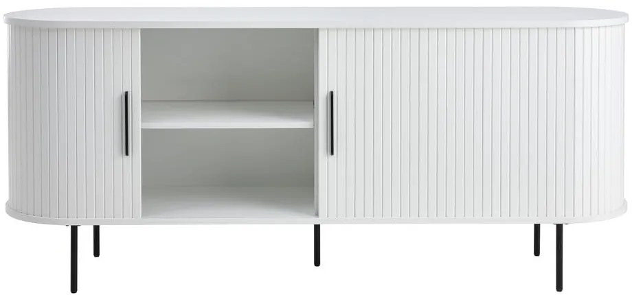 Cassettiera bianca con ante scorrevoli 180x76x45 cm Nola – Unique Furniture