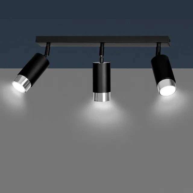 Lampadario Orientabile HIRO 3 BLACK e WHITE da soffitto e parete