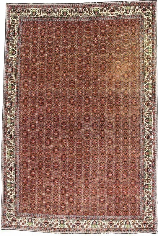 Bidjar Tappeto 300 x 200 Rosso (Iran) Annodato A Mano