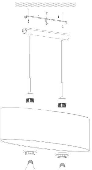 Eglo 31586 - Lampadario a sospensione con filo PASTERI 2xE27/60W/230V