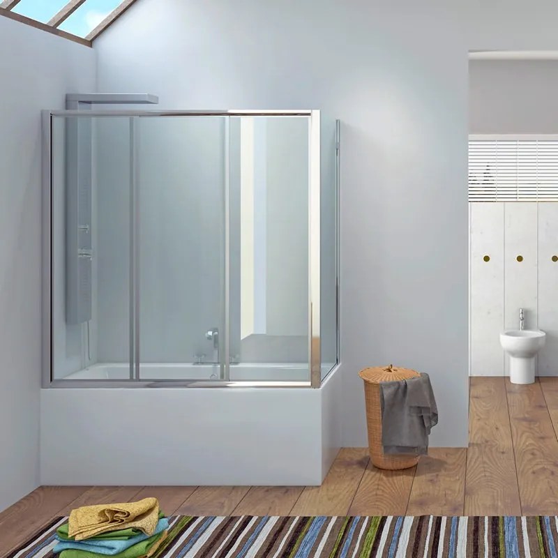 Box doccia per vasca 140x90cm apertura a scorrimento P2000S - KAMALU