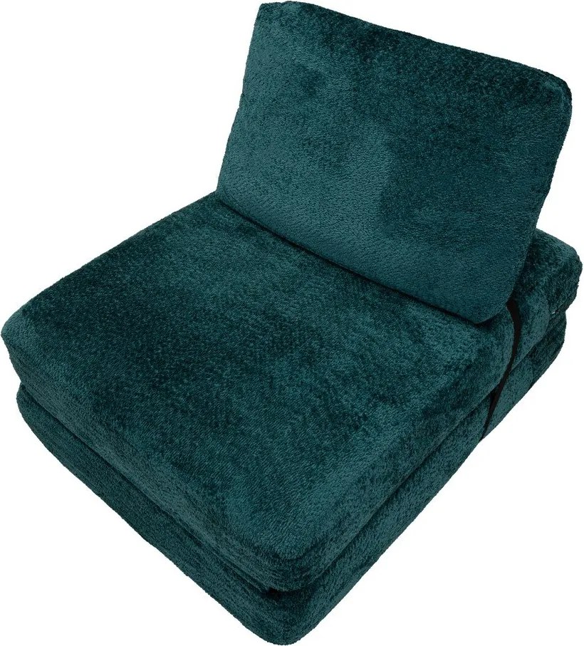 Poltrona color foglia di tè allungabile con rivestimento in bouclé Faster – Mauro Ferretti