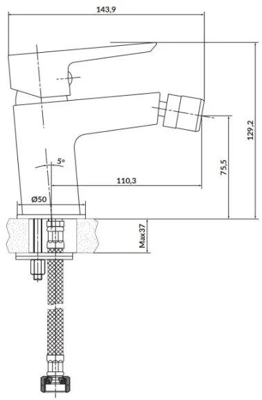 Cersanit S951-348 - Rubinetto del bidet MILLE bianco