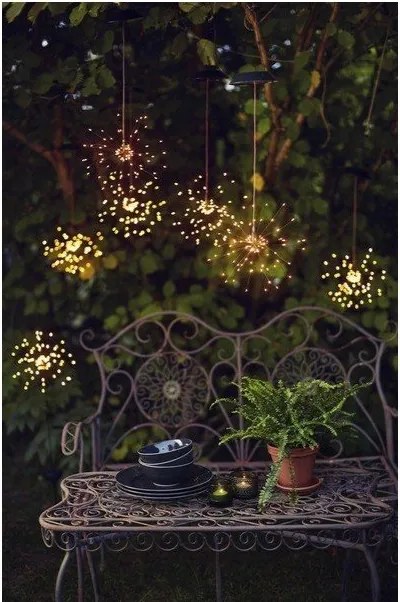 Lampada a sospensione solare a LED per esterni con LED bianchi, altezza 50 cm Firework - Star Trading