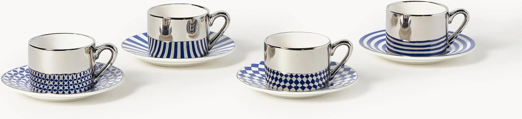 Set di 4 tazzine da caffè con piattino Aunty