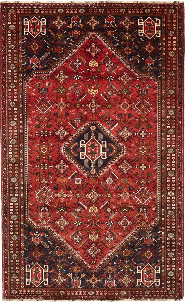 Gashghai Tappeto 160x260 Rosso (Iran) Annodato A Mano
