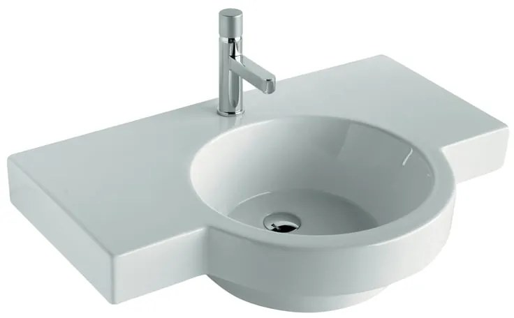 Lavabo sospeso semicerchio Tutto Evo H 18 x P 20 cm in ceramica bianco