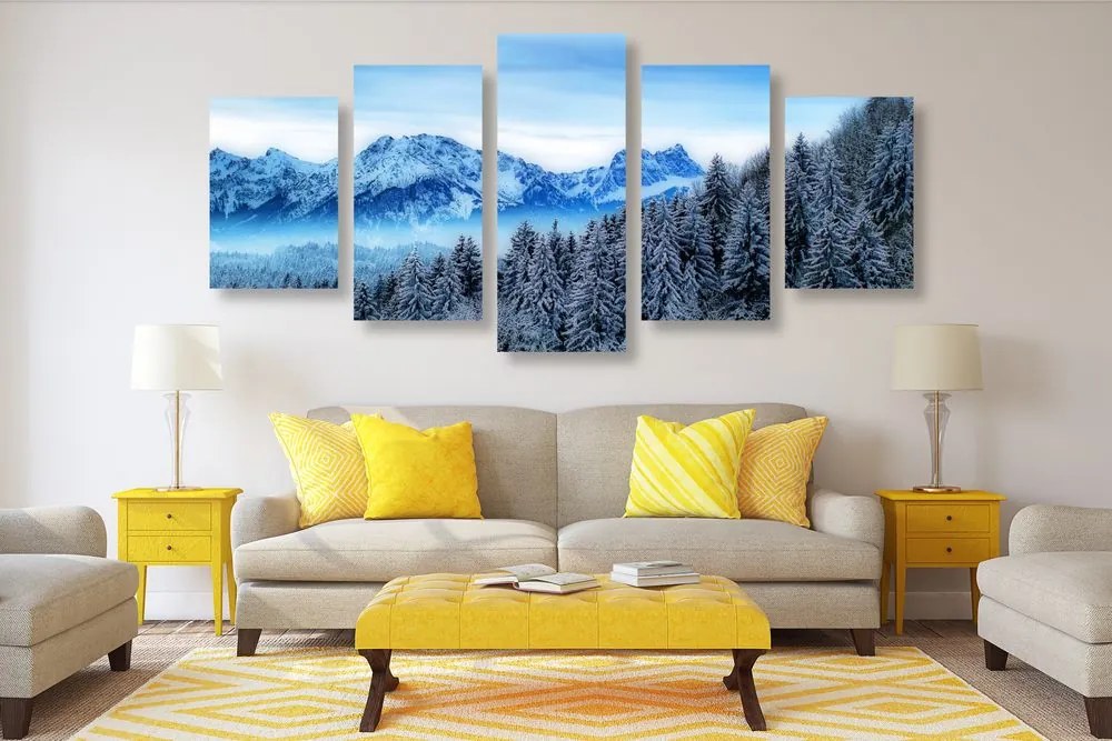 Quadri 5 pezzi – Montagne ghiacciate