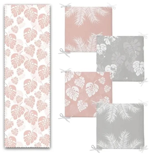 Set di runner e cuscini per sedie 5 pz Tropical Leaves – Mila Home