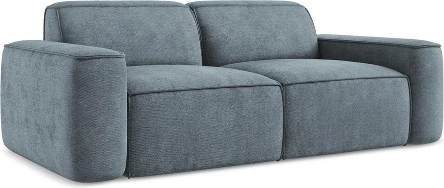 Divano blu polveroso con rivestimento in ciniglia 204 cm Omao – Makamii