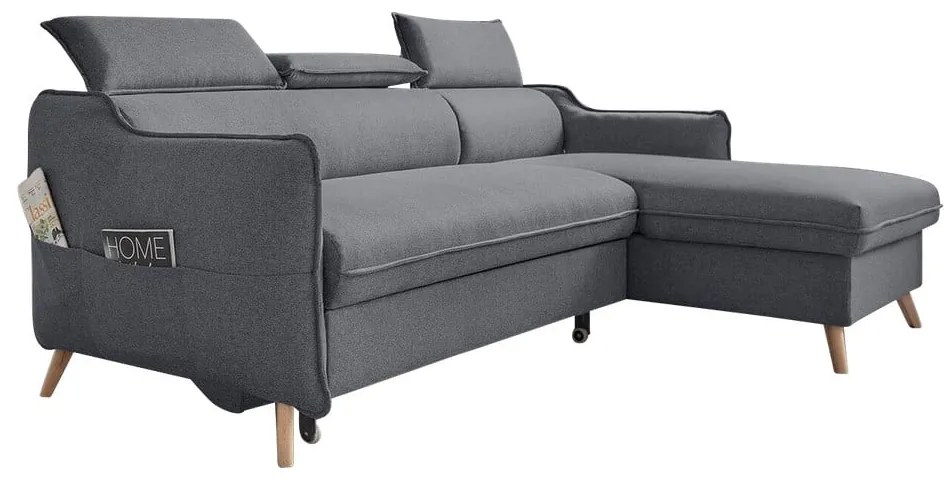 Divano letto angolare grigio scuro (angolo destro) Sweet Harmony - Miuform