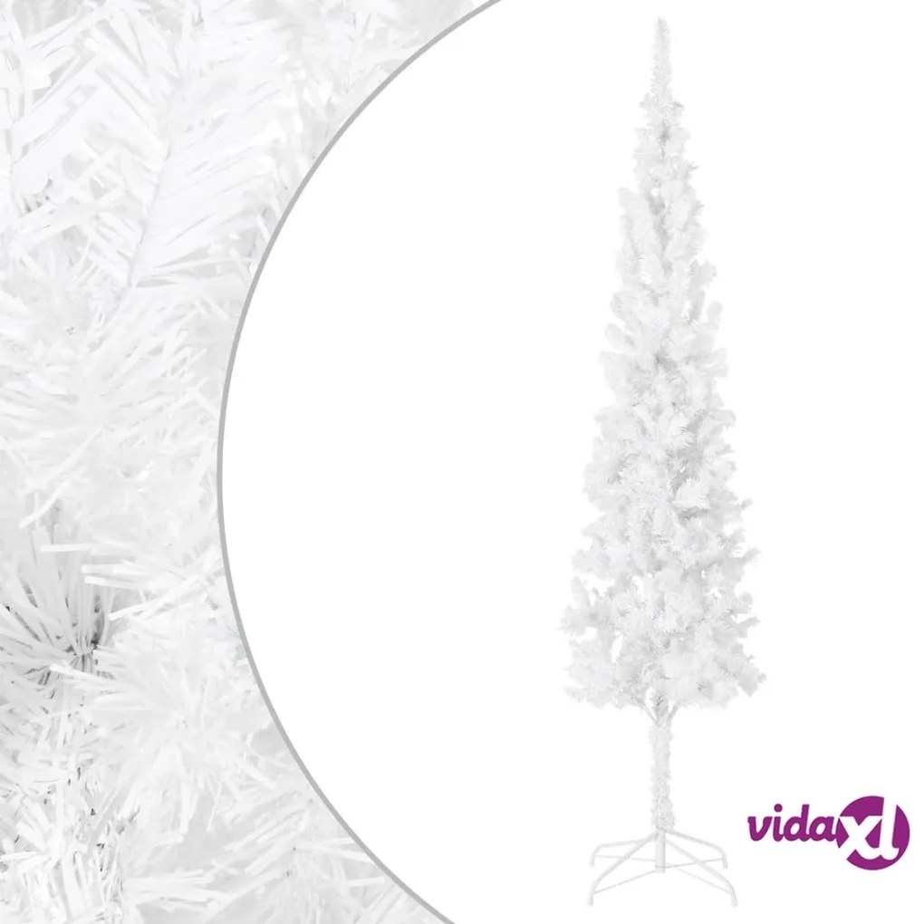vidaXL Albero di Natale Sottile Bianco 210 cm