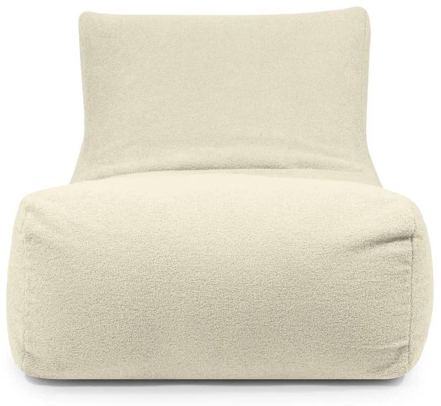 Puof a sacco color crema con rivestimento in bouclé Lounge 100 – SLOWDOWN