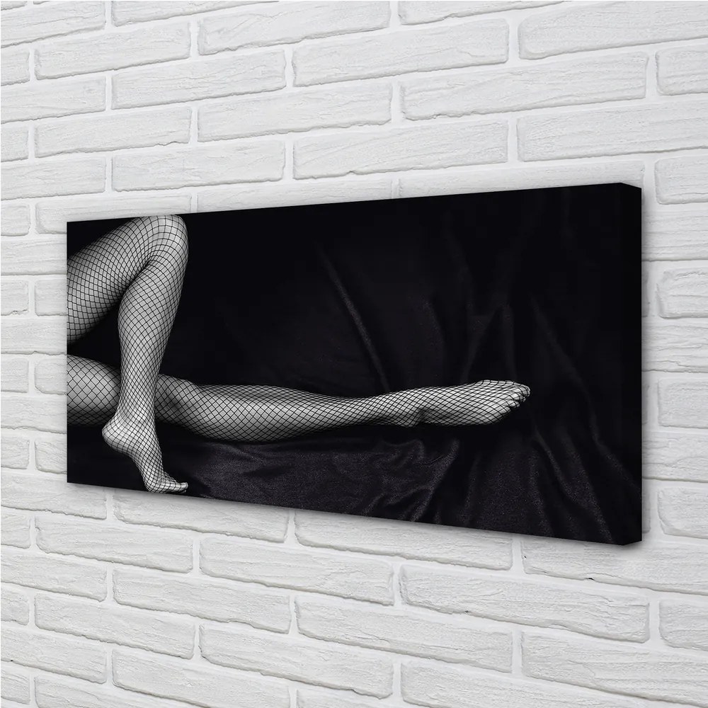 Foto quadro su tela Gambe cabaret in bianco e nero 100x50 cm