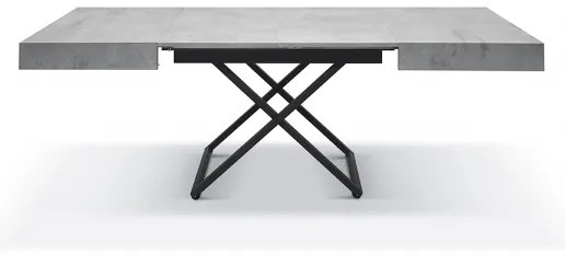 Tavolino TURIX 120x80 cm in legno metallo cemento trasformabile