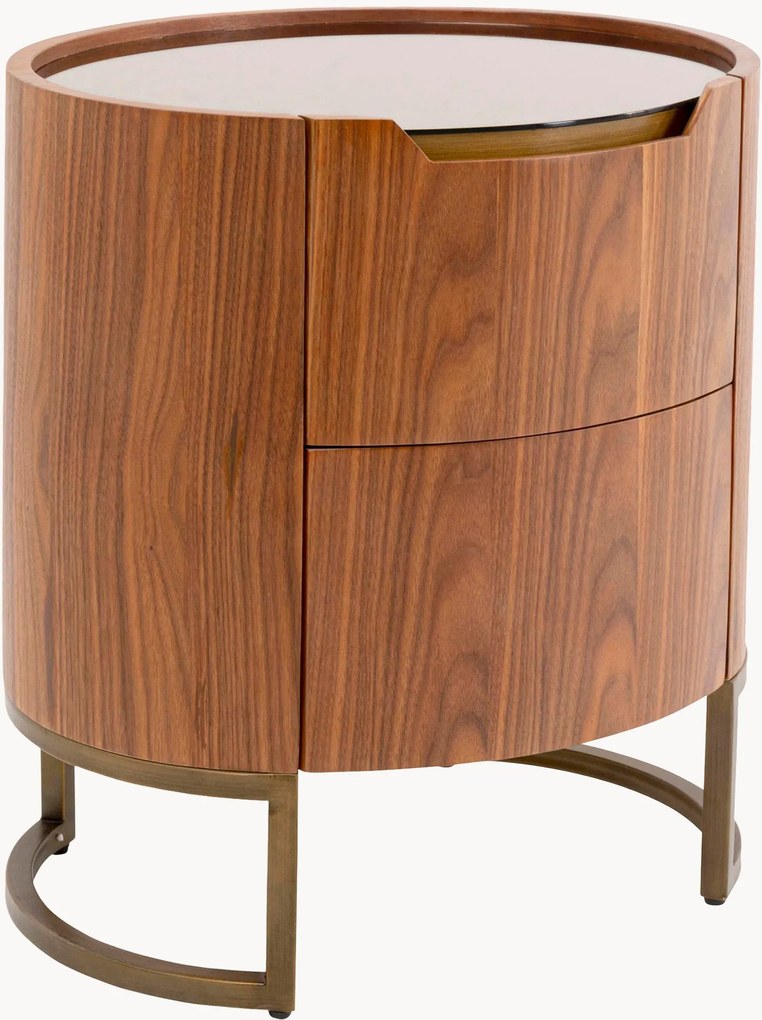 Cassettiera effetto legno con piano e cassetti in vetro Giorgio