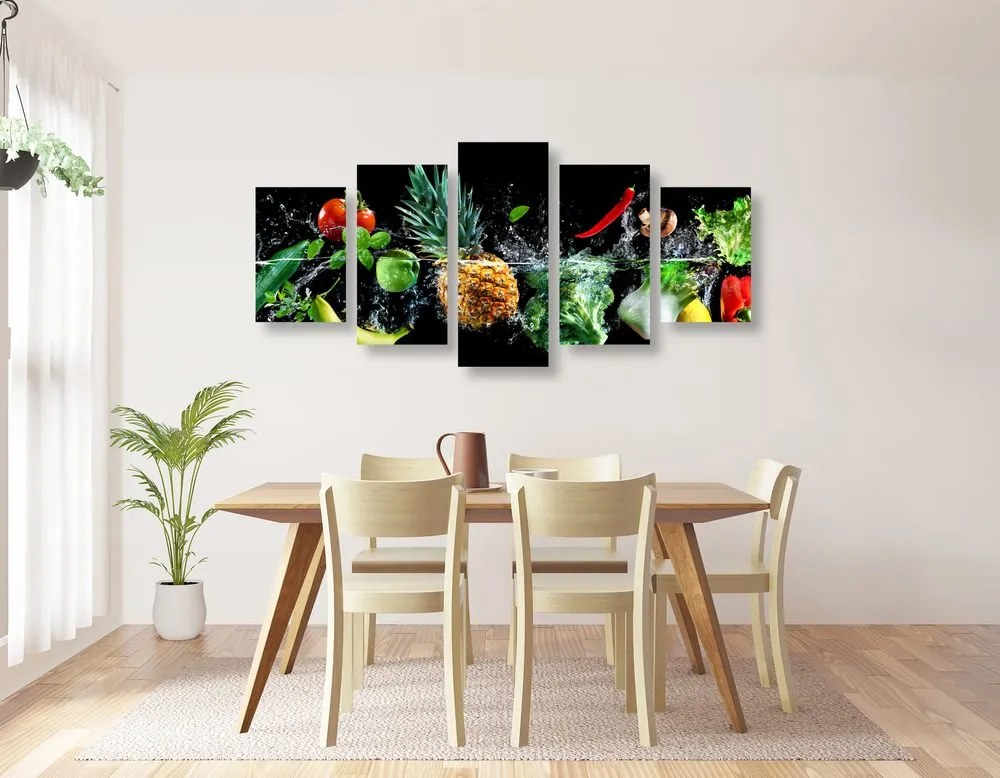 Quadri 5 pezzi – Frutta e verdura biologica