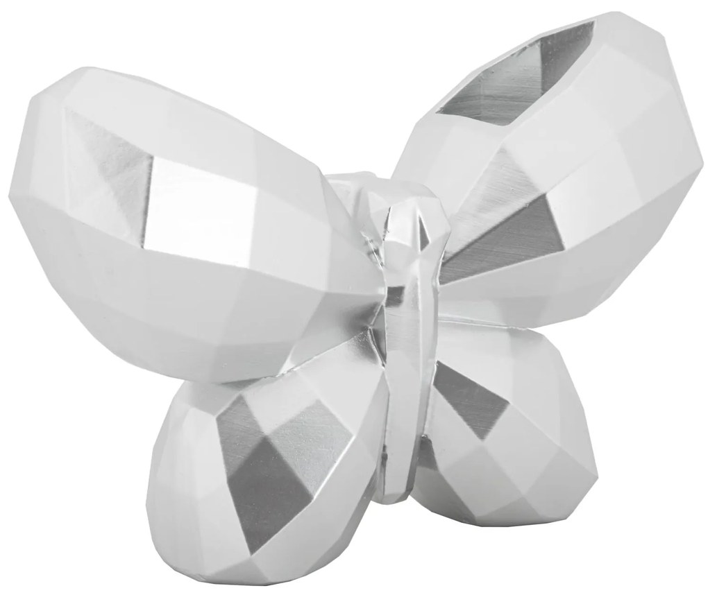 Vaso Butterfly Silver Cm 22,5X8X15 Design Elegante Unico