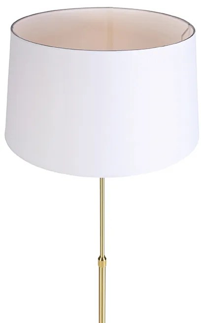Lampada da terra intelligente oro con paralume in lino bianco 45 cm incl. Wifi A60 - Parte