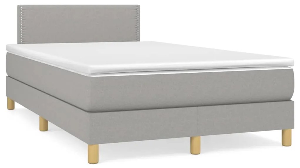 Giroletto A Molle Con Materasso Grigio Chiaro 120x190cm Tessuto /