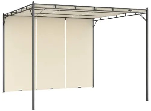 Gazebo da Giardino con Tenda Laterale 3x3x2,25m Crema