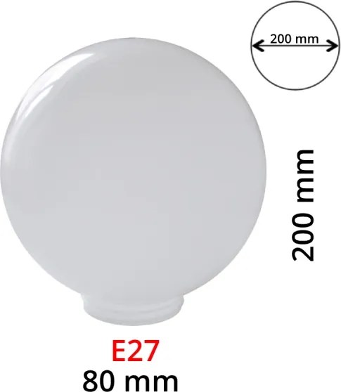Paralume lattiginoso di ricambio per luci PARK E27 diametro 20 cm