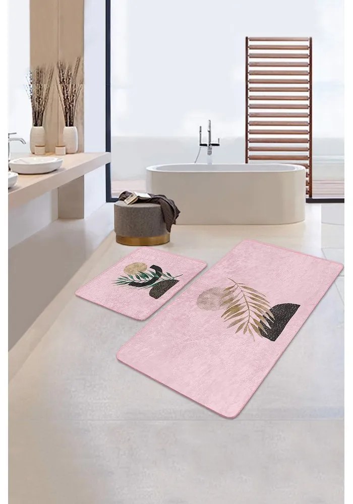 Tappetini da bagno rosa in set da 2 100x60 cm - Minimalist Home World
