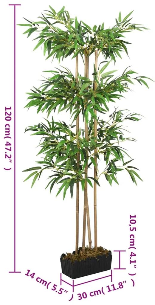 Albero Bambù Artificiale 760 Foglie 120 cm Verde