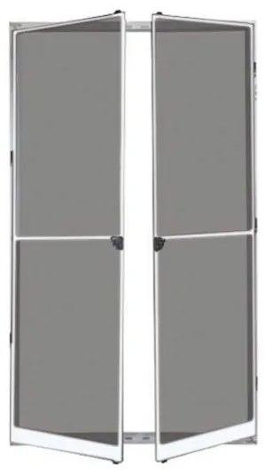 Zanzariera Per Porta A Battente 2 Ante 150x240 Telaio Alluminio Bianco Sangiorgio