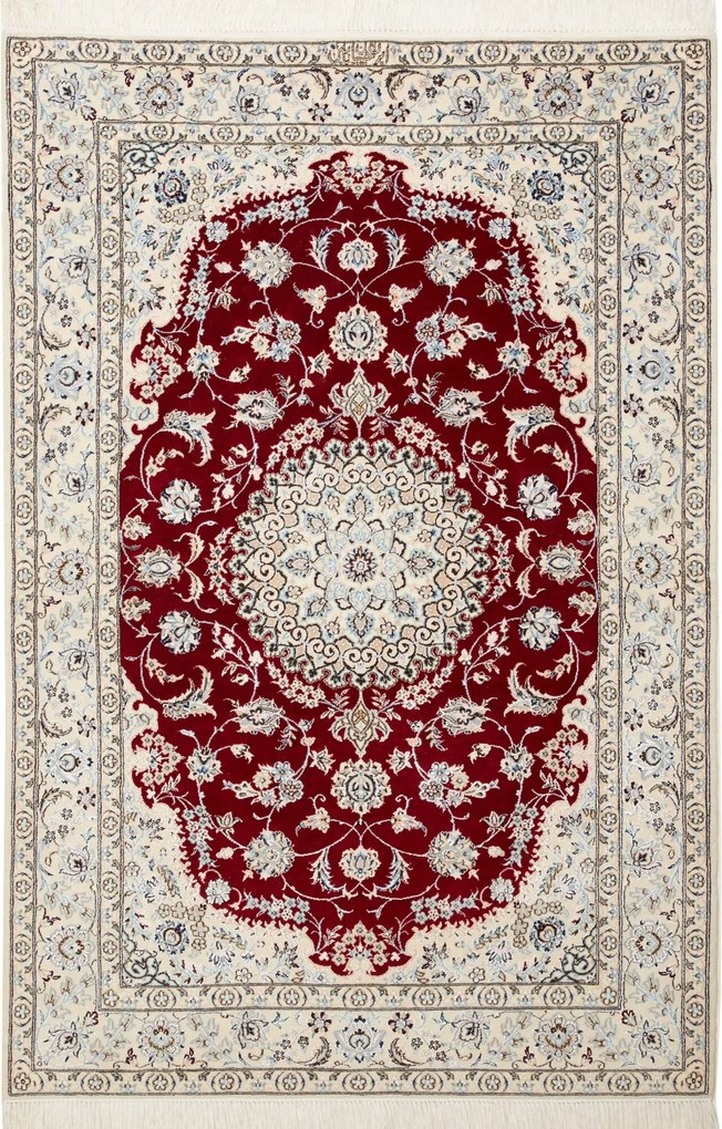 Nain Tappeto 160x110 Rosso (Iran) Annodato A Mano