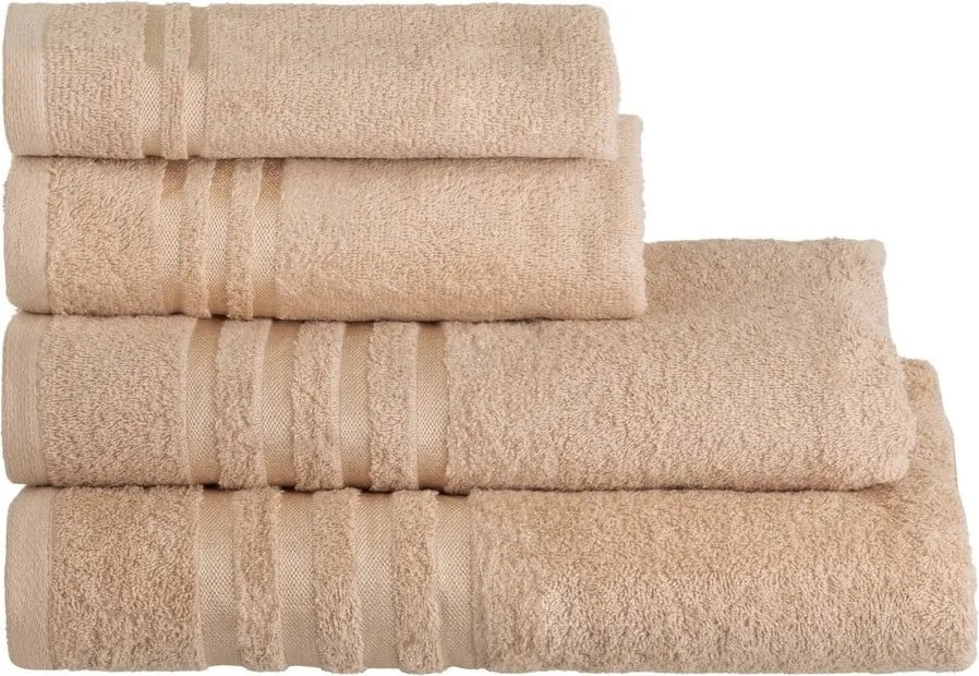 Asciugamano tipo terry beige in cotone 70x140 cm Simple – Casa Selección