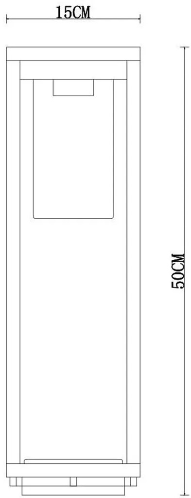 Paletto Lanterna CORTEN 50cm E27 - SERIE VIMO -