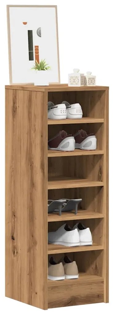 Scarpiera Rovere Artigianale 32x35x92 Cm İn Legno Multistrato /