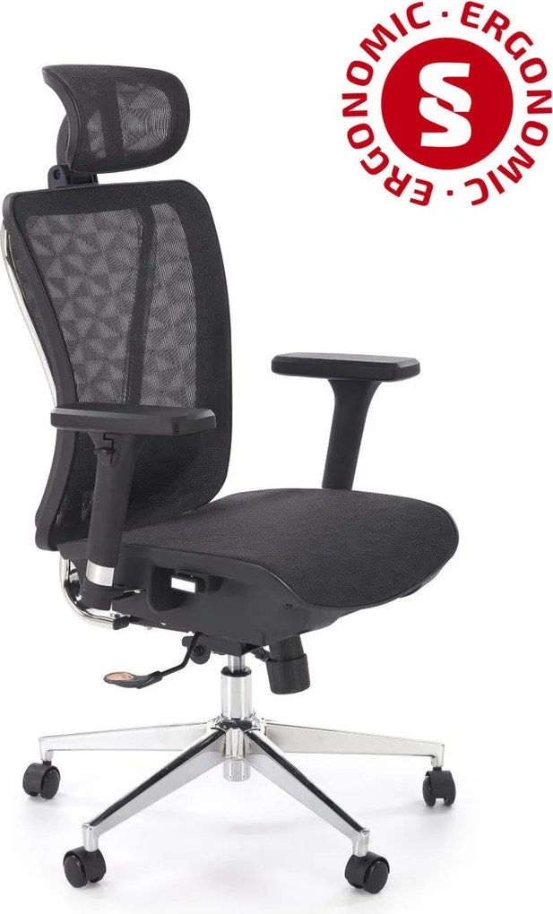 Sedia da ufficio Vixen nera – 68x65x117-125 cm