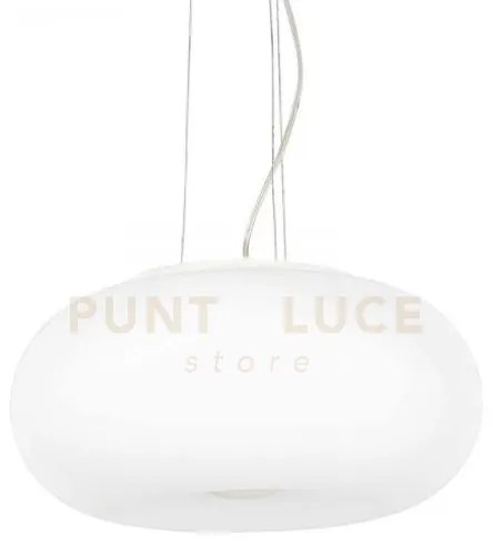 Ulisse lampadario a sospensione in metallo e vetro bianco 3 luci at...