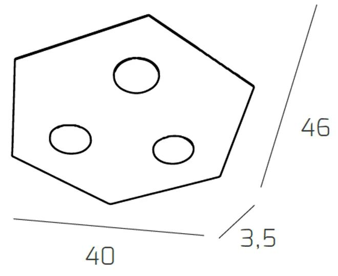 Plafoniera Moderna Esagonale Hexagon Metallo Bianco 3 Luci Led 12X3W