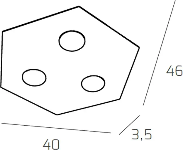 Plafoniera Moderna Esagonale Hexagon Metallo Bianco 3 Luci Led 12X3W