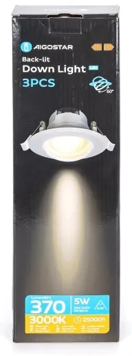 Aigostar - Set 3x faretti da incasso LED/5W/230V 3000K Ø 8,5 cm bianco