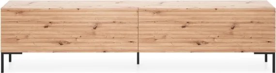 Mobile TV 175 Cm Listellato 2 Ante Rovere Piedini Neri Zenith