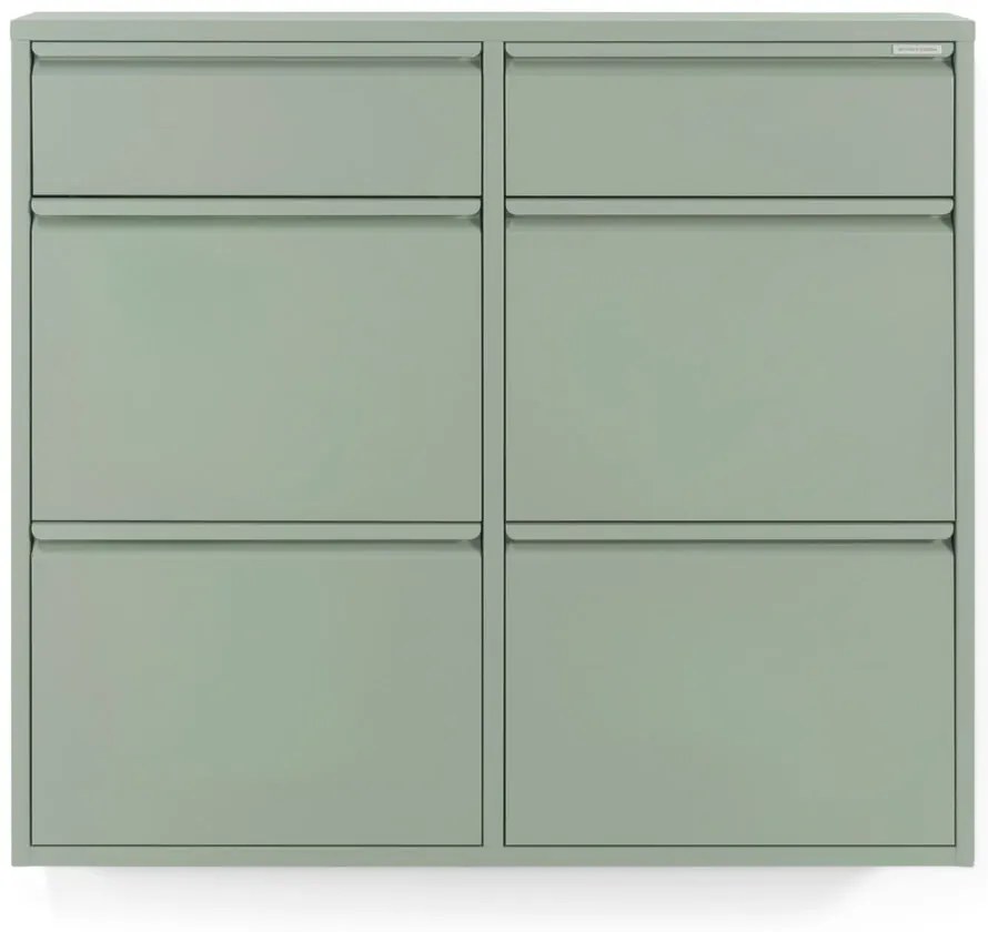 Scarpiera verde polveroso in metallo con ante ribaltabili 98x86x15 cm Billy – Spinder Design