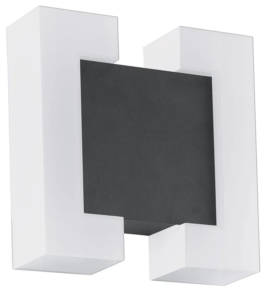 Applique Esterno Moderna Sitia Metallo Grigio Policarbonato Bianco Led