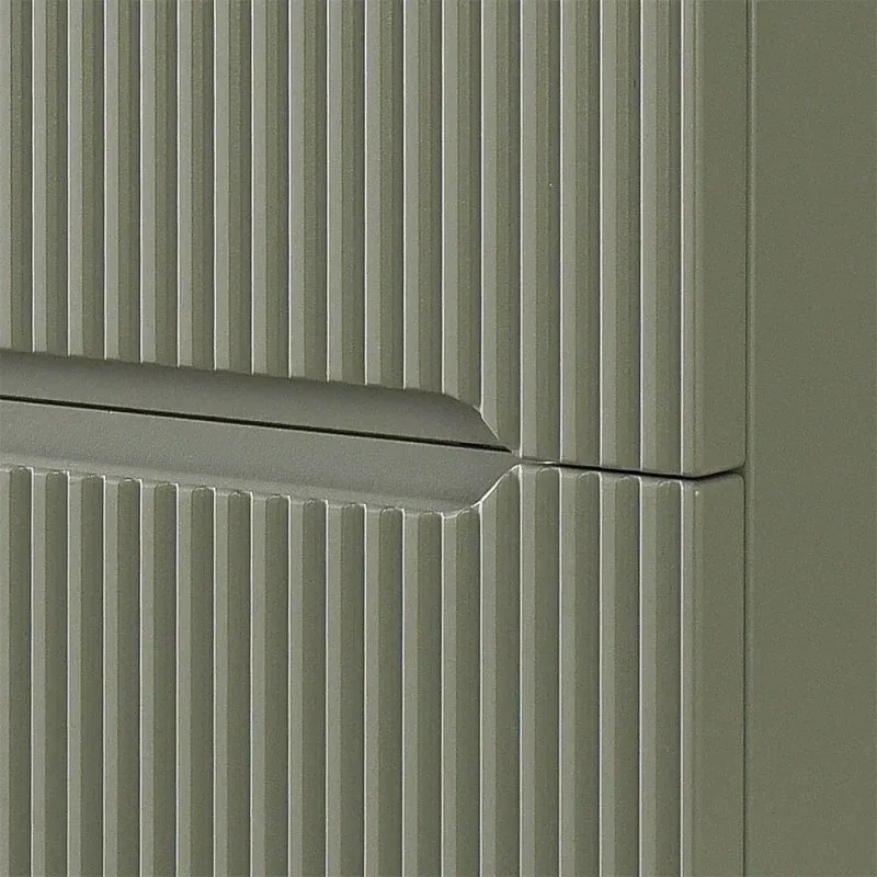 Mobile bagno sospeso 80 cm verde opaco cannettato con specchio Bali