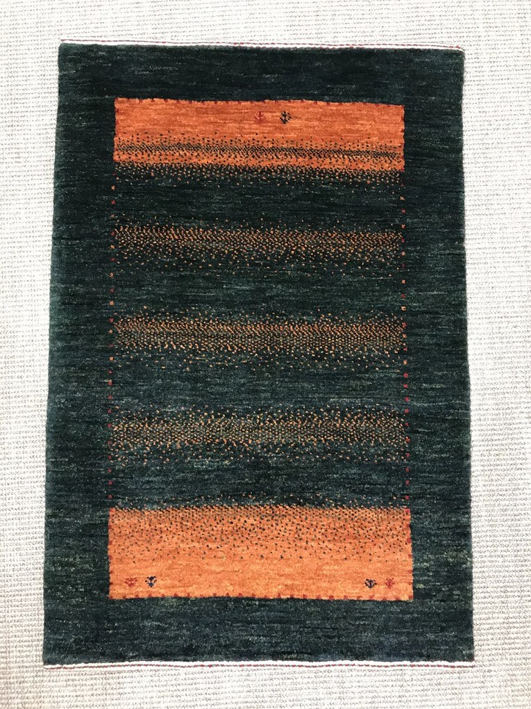 Loribaft Tappeto 60x90 Verde (Iran) Annodato A Mano