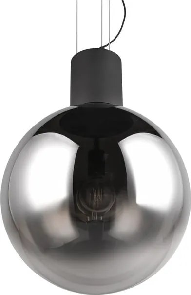 Apparecchio a sospensione LED nero con paralume in vetro ø 50 cm Cipallone - CINQUE