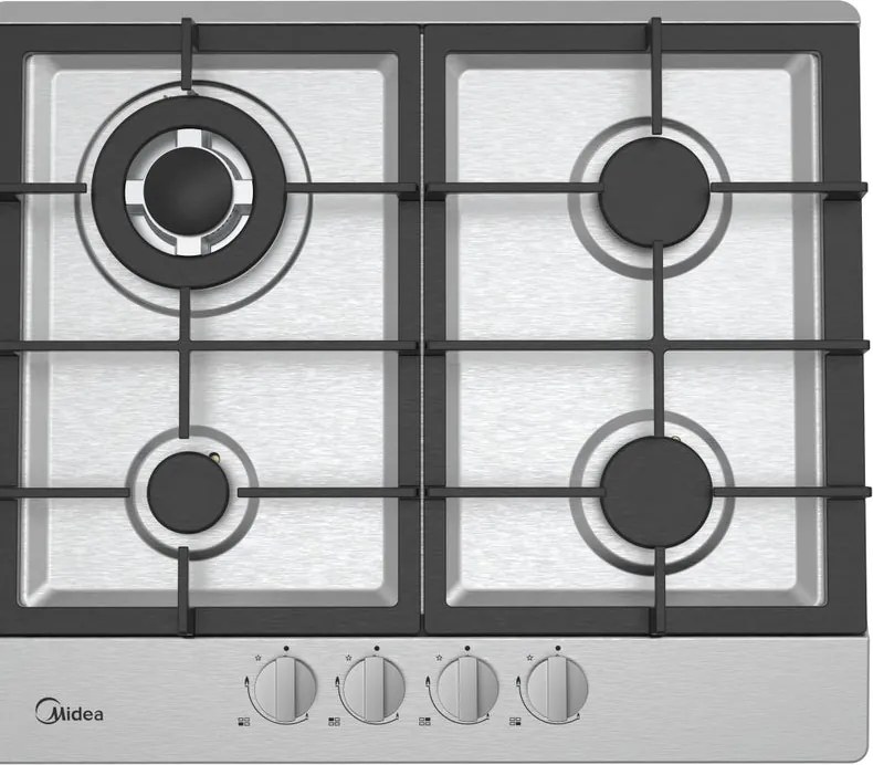 Piano cottura a gas 4 fuochi MIDEA MIG406TCXG acciaio inox