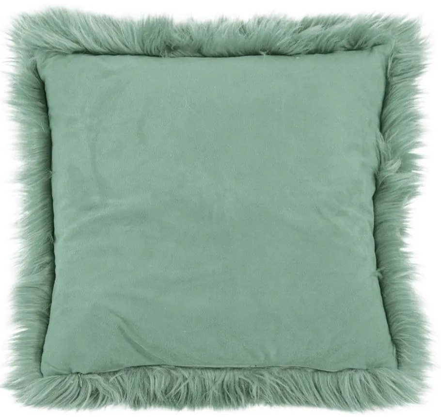 Cuscino in pelle di pecora verde, 45 x 45 cm - Tiseco Home Studio