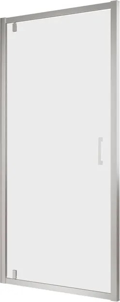 Porta doccia battente L 76-82 cm x H 200 cm in vetro trasparente SP. 6 mm, profilo silver, serie Era