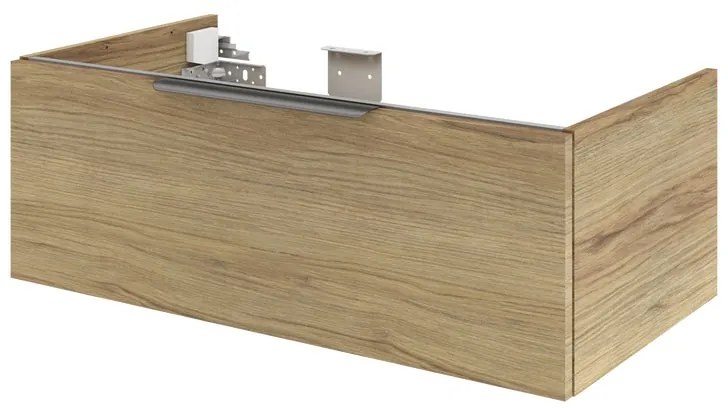 Mobile da bagno sospeso sotto lavabo L 90 x H 32 x P 48 cm rovere lucido, 1 cassetto SENSEA Neo