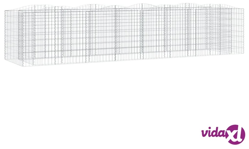 vidaXL Gabbione ad Arco con Letto Rialzato 400x100x100cm Ferro Zincato